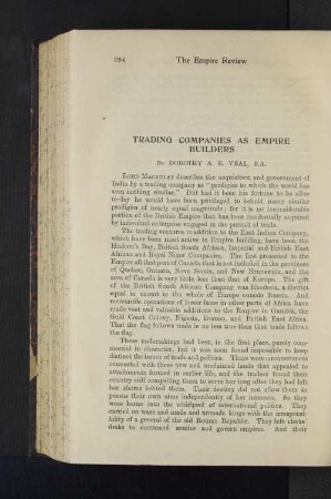 Trading Companies as Empire Builders