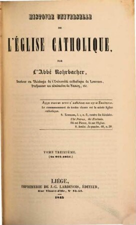 Histoire universelle de l'église catholique, 13. An 922 - 1054