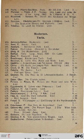 Modernes. Varia (Nr. 414-518)