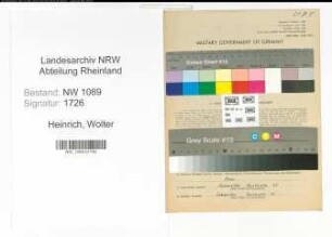 Entnazifizierung Wolter Heinrich , geb. 04.02.1900 (Feuerwehrmann)