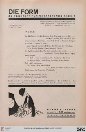 Heft 11 (August 1926)