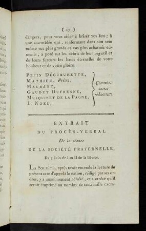 17-18 Extrait du procès-verbal...