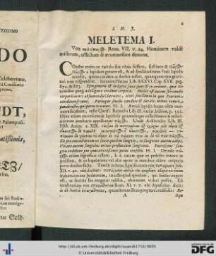 Meletema I - Meletema X.