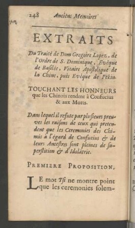 XVI. Extraits Du Traité de Dom Gregoire Lopez