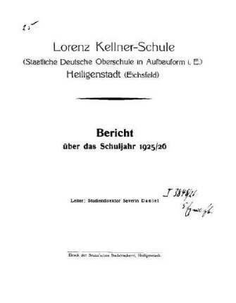 1925/26: Bericht ... - 1925/26