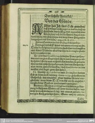 Der sechste Artickel. Von der Sünde