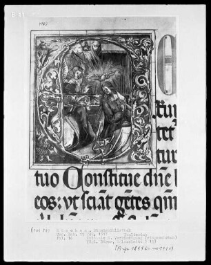 Psalterium — Initiale E, darin eine Verkündigung, Folio 16