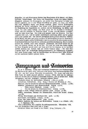 Anregungen und Antworten