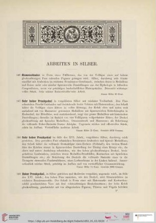 Arbeiten in Silber (Nr. 146 - 234)