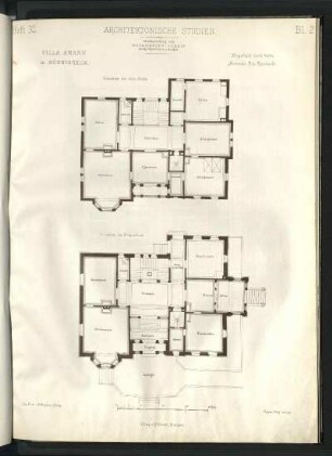 Villa Amann in Bönnigheim. Grundriss Erdgeschoss und 1. Obergeschoss