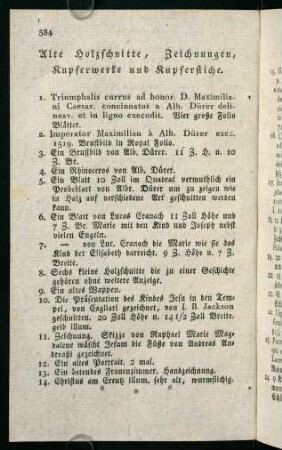 384-396, Alte Holzschnitte, Zeichnungen, Kupferwerke und Kupferstiche