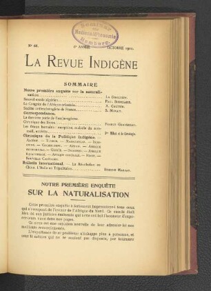 No. 66, 6e Année, Octobre 1911.