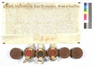 Vertrag zwischen der Kommende Kapfenburg und der Fürstpropstei Ellwangen über Freizügigkeit und Nachsteuer.
