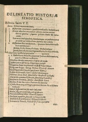 Delineatio Historiae Synoptica.