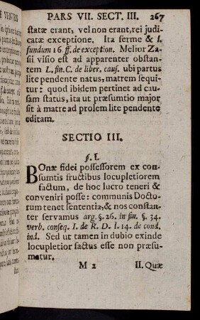267-274, Sectio Tertia