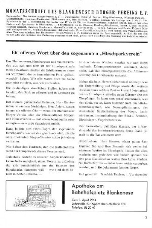 Ein offenes Wort über den sogenannten "Hirschparkverein"