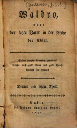 Waldro, oder der letzte Vater in der Reihe der Edlen, 3