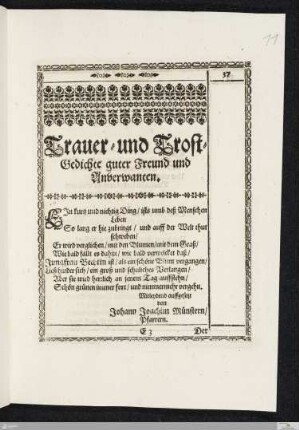 Trauer- und Trost-Gedichte