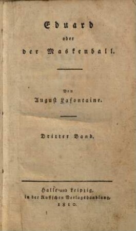 Eduard oder der Maskenball, 3
