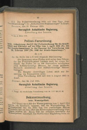 Polizei-Verordnung, [...]