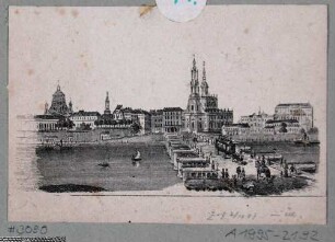 Stadtansicht von Dresden, Blick über die Augustusbrücke auf die Altstadt