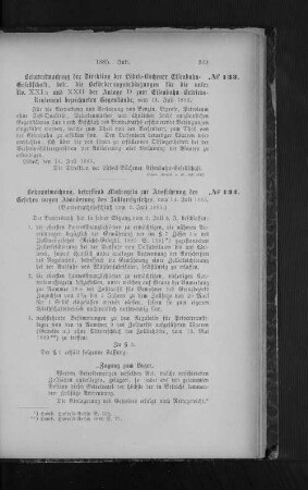 No. 134. Bekanntmachung, betreffend Maßregeln zur Ausführung des Gesetzes wegen Abänderung des Zolltarifgesetzes, vom 14. Juli 1885.