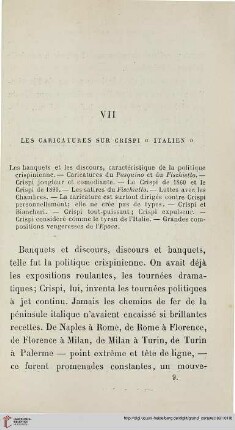VII Les caricatures sur Crispi „Italien“