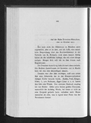 Auf der Bahn Dresden-München, den 16. October 1912