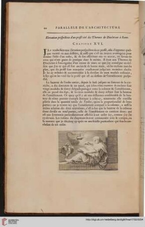 Elevation perspective d’un profil tiré des Thermes de Diocletian à Rome: Chapitre XVI