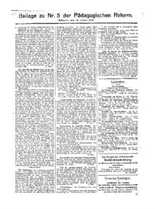 Aus Hamburg : (Fortsetzung aus dem Hauptblatt) ; Beilage zu Nr. 5 der Pädagogischen Reform