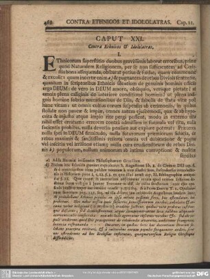 Caput XXI. Contra Ethnicos & Idololatras