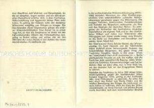 Textblatt der Postkartenserie zur Widerstandsgruppe Schulze-Boysen