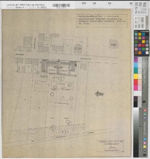 Arnsberg, Amtsgericht, Wiederaufbau des Südflügels, Lageplan, Baubestandszeichnung