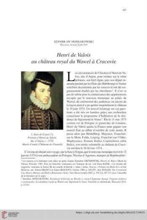 79: Henri de Valois au château royal du Wawel à Cracovie