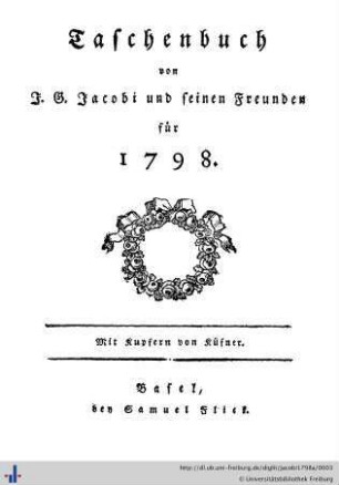 3/1798: Taschenbuch: für d. Jahr ...