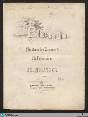 Belauschte Elfen : phantastisches Tongemälde für Harmonium; 64.tes Werk