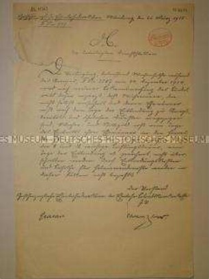 Kopie eines handschriftlichen Rundschreibens der Großherzoglichen Eisenbahndirektion Oldenburg zur Ergänzung der Festlegungen über Wochenhilfe für Ehefrauen
