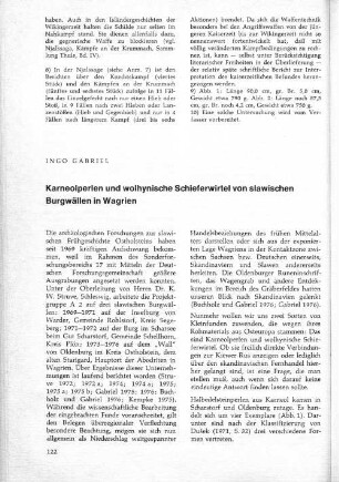 Karneolperlen und wolhynische Schieferwirtel von slawischen Burgwällen in Wagrien