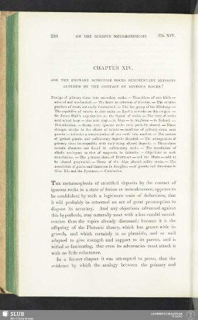 Chapter XIV. Are the primary schistose rocks sedimentary deposits altered by the contact of igneous rocks?