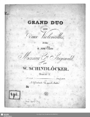 Grand Duo pour deux Violoncelles : Oeuvre 5