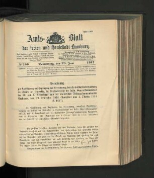 No. 160, 28. Juni 1917