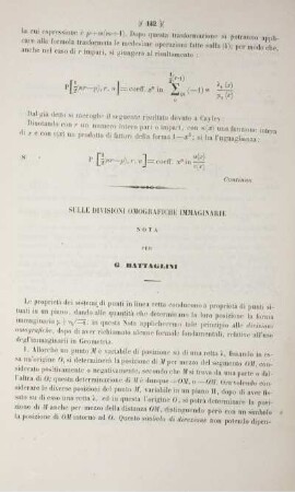 Sulle divisioni omografiche immaginarie.