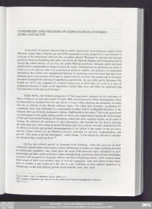 Censorship And Freedom Of Expression In Ottoman Syria And Egypt