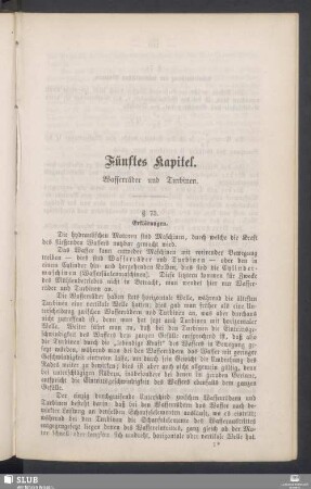 Fünftes Kapitel. Wasserräder und Turbinen
