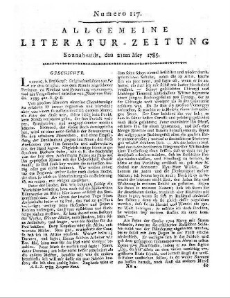 Stählin, J. v.: Originalanekdoten von Peter dem Großen. Aus dem Munde angesehener Personen zu Moskau und Petersburg vernommen, und der Vergessenheit entrissen. Leipzig: Breitkopf 1785
