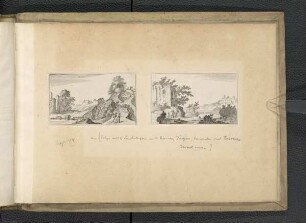 Landschaft mit Brückenruine