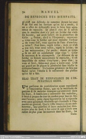 Beau Trait De Bienfaissance De L'Impératrice Reine
