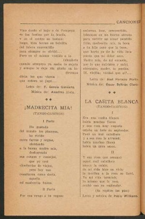 ¡Madrecita mia! : (Tango-canción)