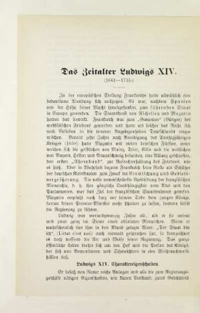 Das Zeitalter Ludwigs XIV. (1661-1715)