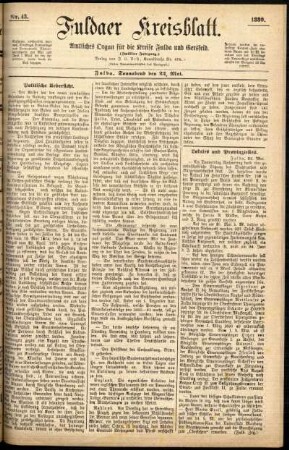 Ausgabe vom Samstag, den 22. Mai 1880.